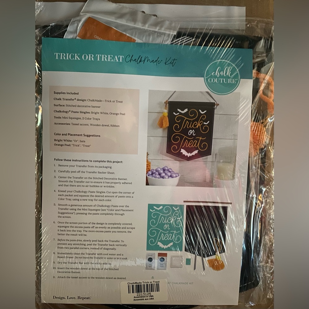 NEW -CHALK COUTURE Chalkmade Kit - TRICK OR TREAT Halloween.- RETIRD.